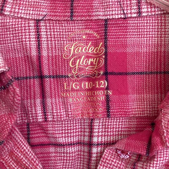 Faded Glory | Girls Plaid Button Down Long Sleeve - Picture 2 of 4